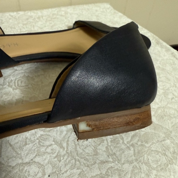 Talbots Black leather open toe D’orsay flats 8 Career Professional neutral - Picture 6 of 9